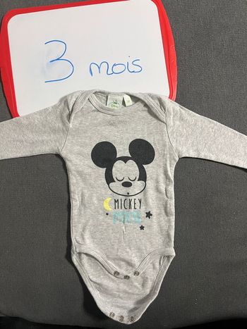 Body manches longues Mickey 3 mois