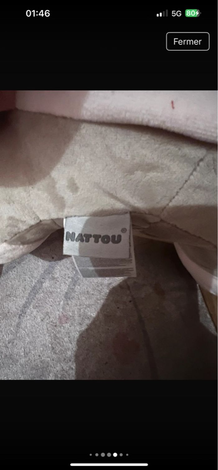 Chien à bascule nattou rose casi neuf - photo numéro 5