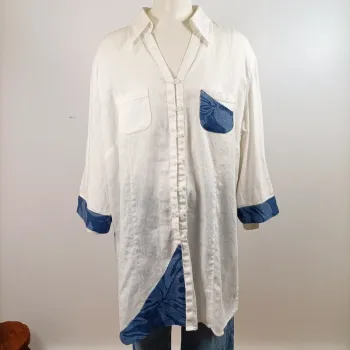 Chemise blanche oversize à détails jean - Pièce unique faite main Gerry Weber A640