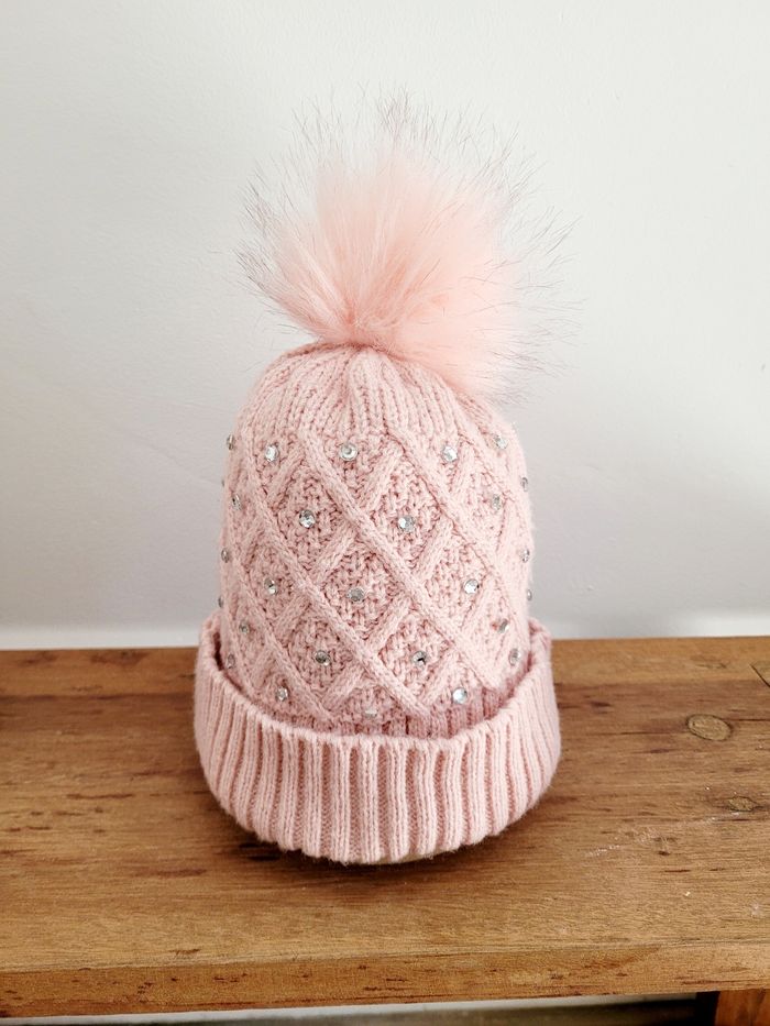 Bonnet pompon fille