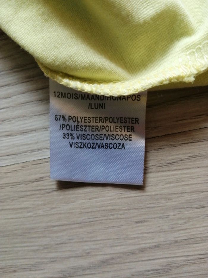 Tee-shirt manches courtes vert anis 12 mois - photo numéro 4