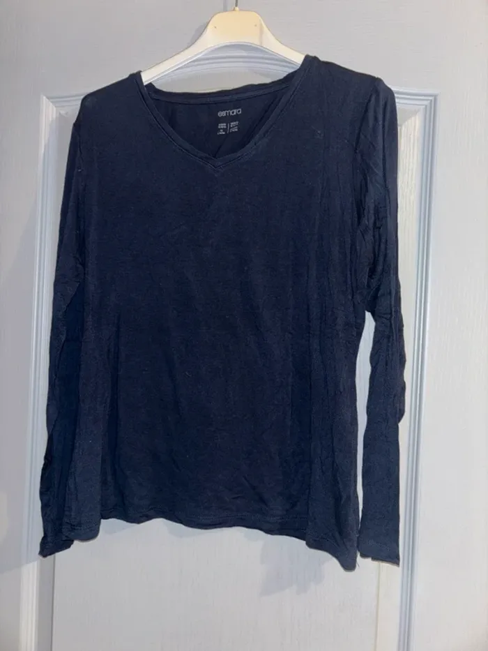 Tee shirt manches longues bleu marine