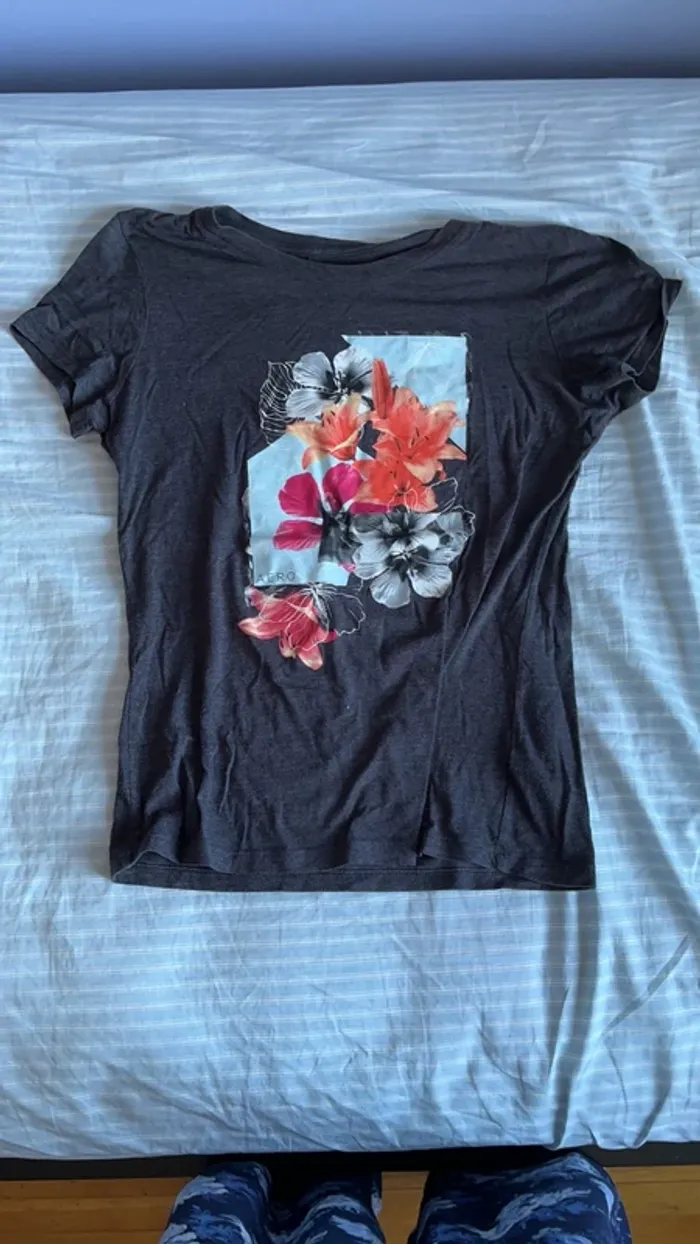 Black shirt with flowers print