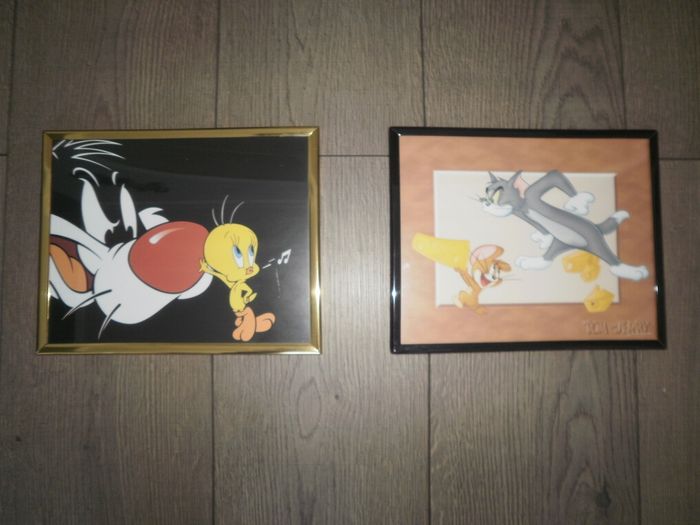 2 cadres pour chambre d'enfant : Titie et Tom & Jerry