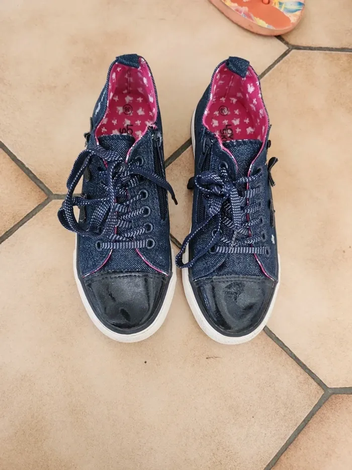basket fille en jeans