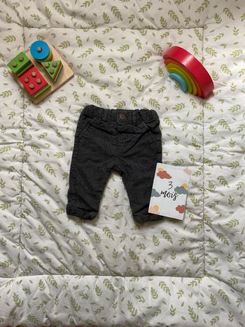 pantalon doublé gris 3 mois taille réglable kiabi