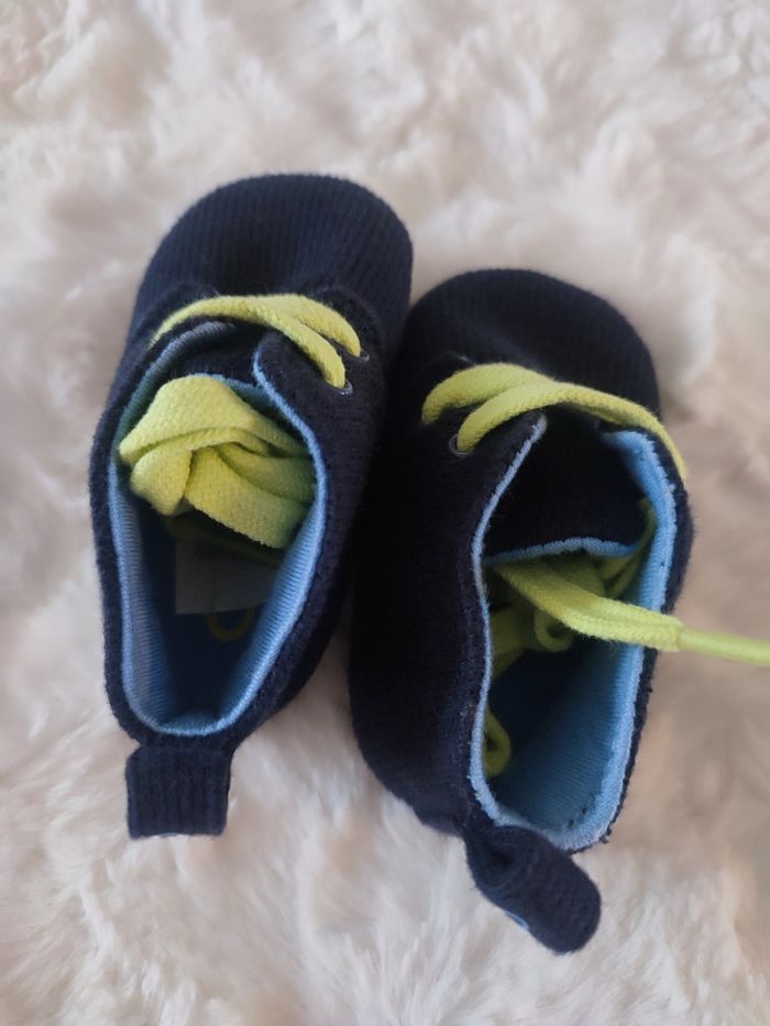 Chaussure bleu marine en velour obaibi taille 17 - photo numéro 3