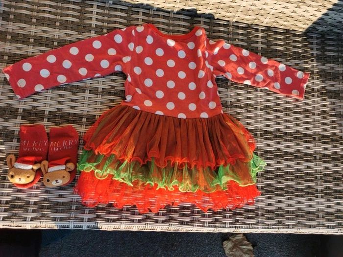 Robe tunique de Noël et chaussons - photo numéro 4