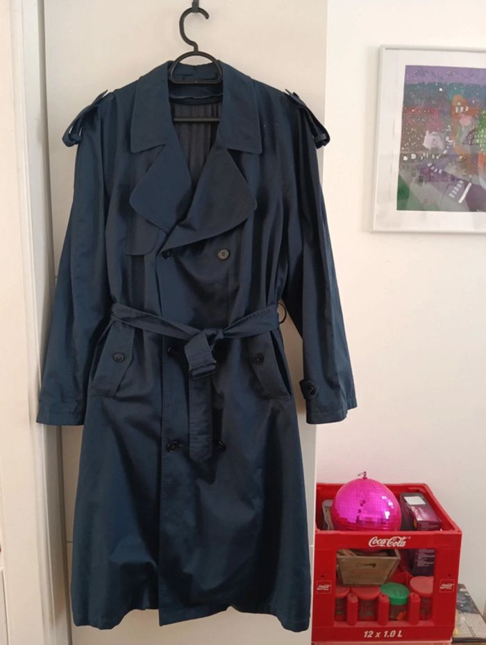 Trench long ceinturé bleu marine taille 48
