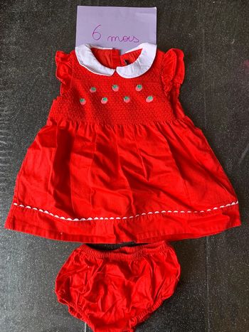 Robe et culotte fraises sergent major 6 mois