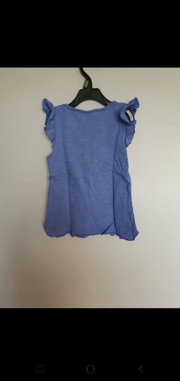 Tee-shirt bleu sans manches dessin minnie 3/4 ans disney - photo numéro 4