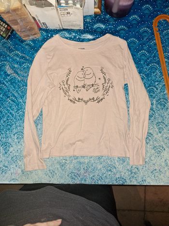 Tee-shirt rose oiseaux 6 ans