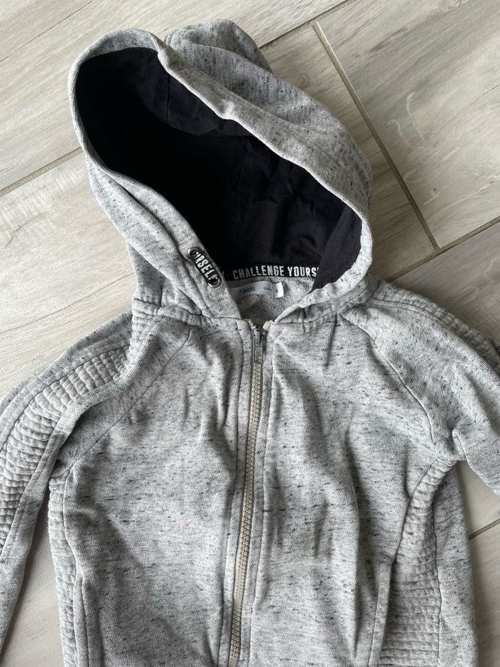 Beau sweat cardigan à capuche T 4 ans Gemo Kids gris - photo numéro 4