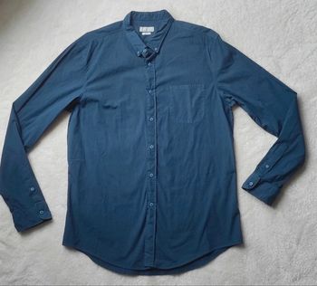Chemise Zara Man XL bleu marine manches longues