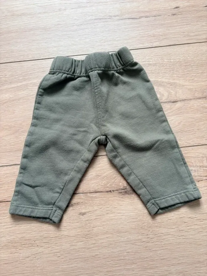 Lot vêtement garçon 3 mois NPO Baby t-shirt rayé pull et jogging vert kaki beige - photo numéro 5