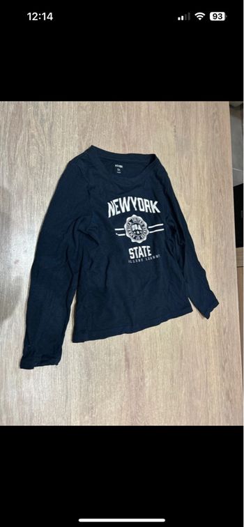 Teeshirt manches longues bleu marine écriture blanches 5 ans