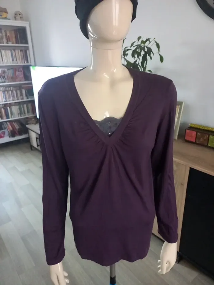 Haut femme violet T44 - photo numéro 3