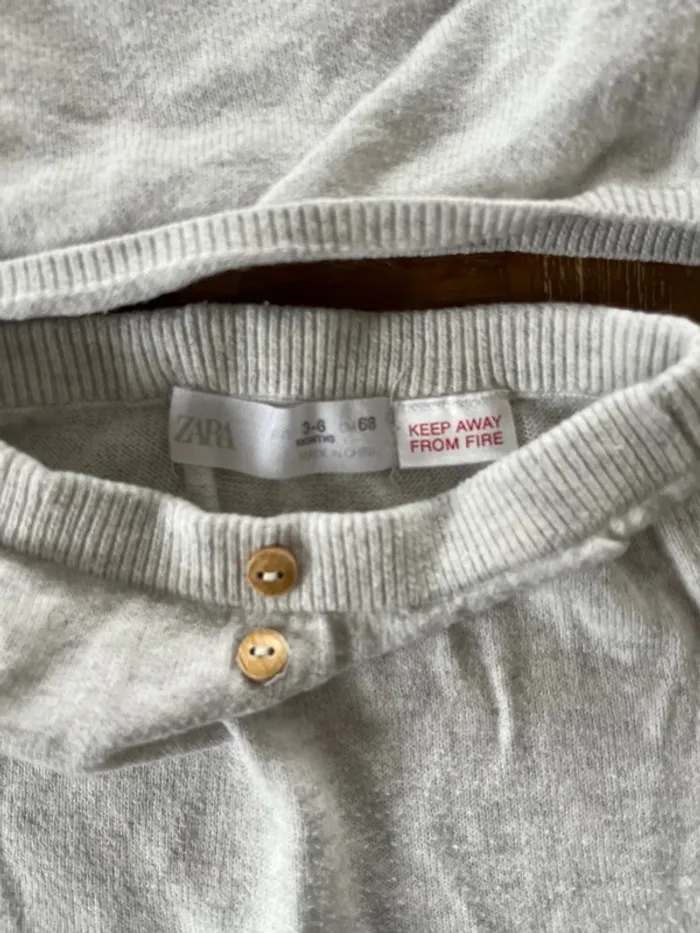 Ensemble Zara 3/6 mois gris clair - photo numéro 3