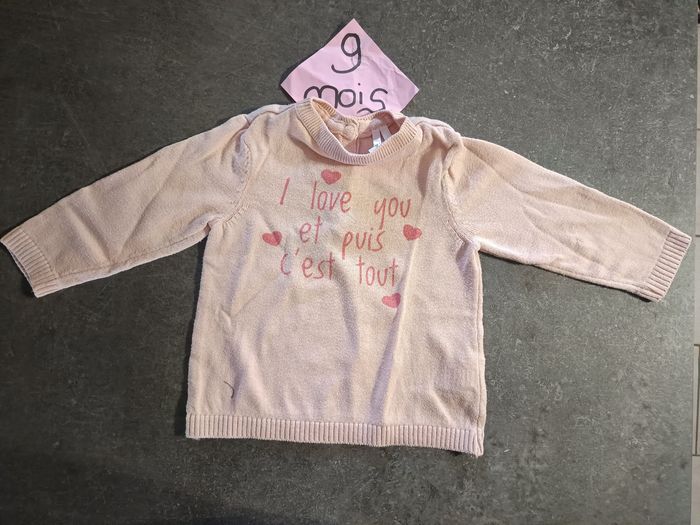 Pull fin rose "i love you" 9 mois - photo numéro 4