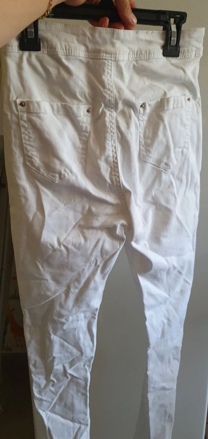 Pantalon jean blanc femme taille S - photo numéro 3