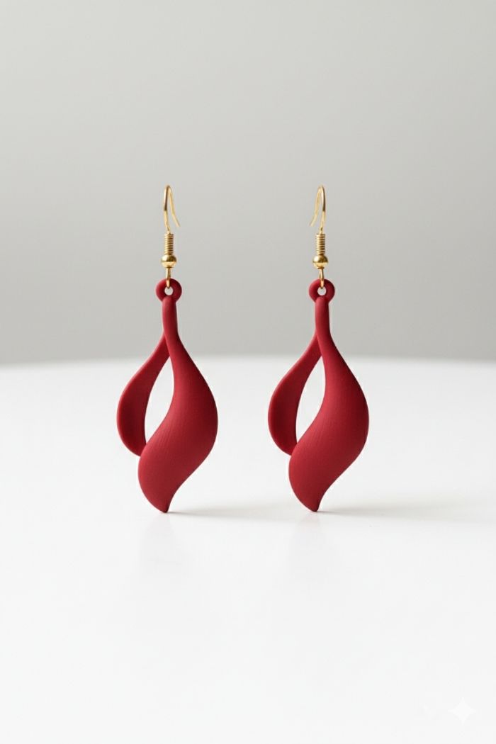 ​🌹💎pièce unique boucle d'oreille vague écarlate