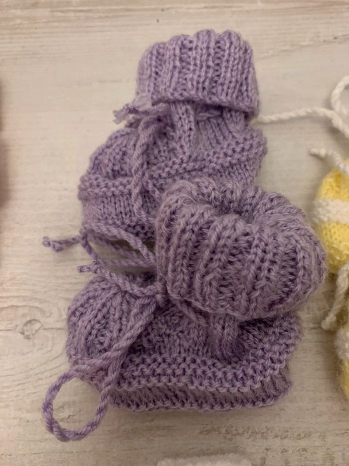 5 paires de chaussons bébé tricotés - photo numéro 2