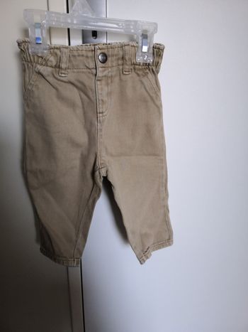 Pantalon en twill paperbag (Beige) 9 mois (74 cm) Kiabi