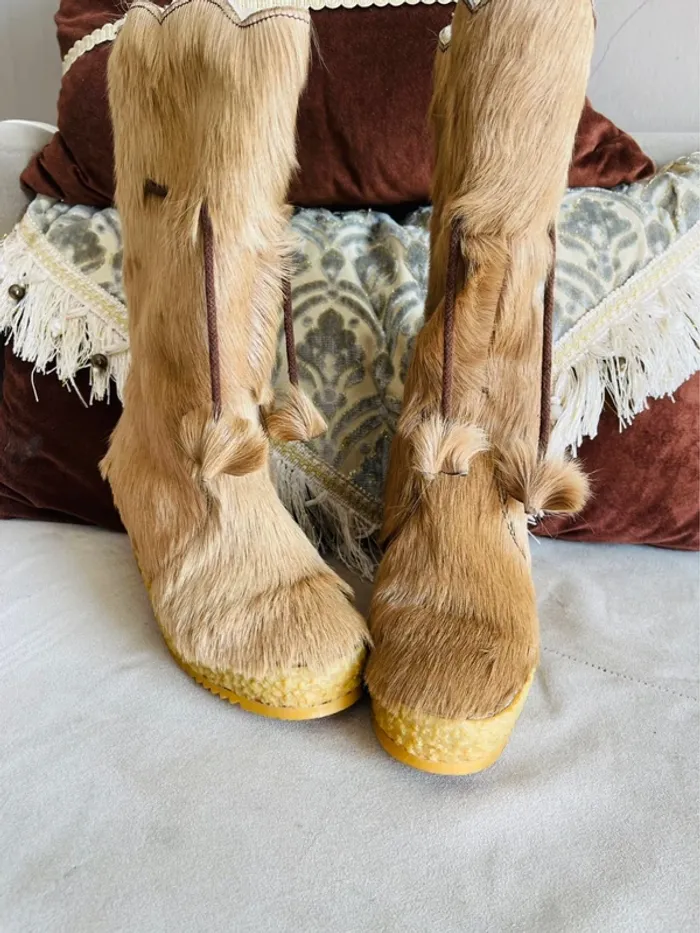 Botte fourrure chamois vintage nanouk Pichette - photo numéro 2
