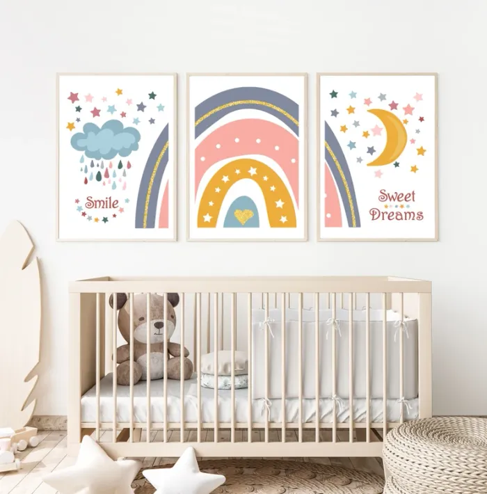 Affiches “Rainbow Dreams” pour chambre enfant - photo numéro 3