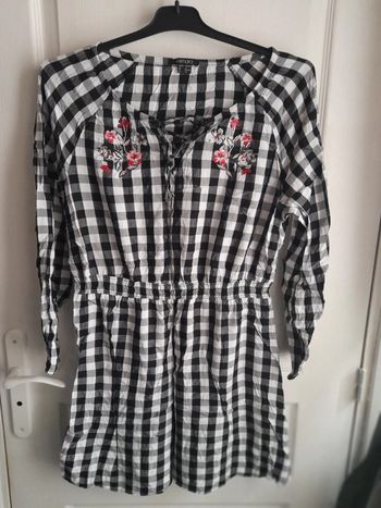 Tunique à carreaux noir et blanc