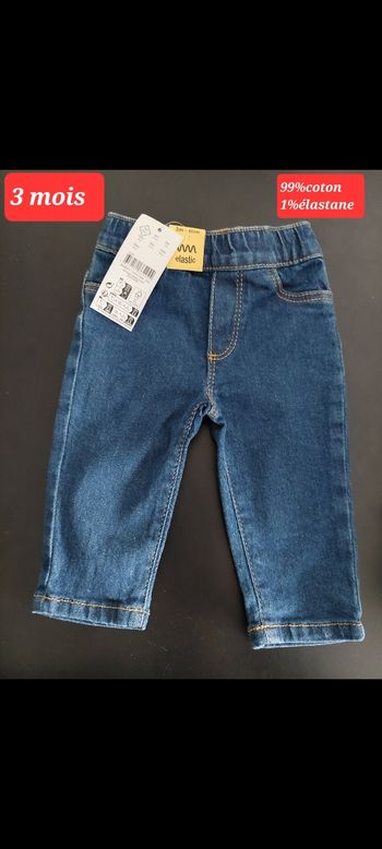 Jean taille élastique fille 3 mois 