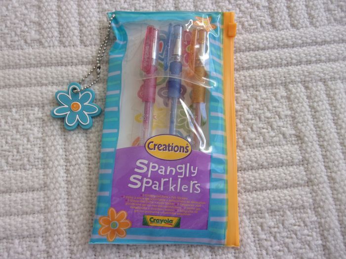 trousse avec 3 stylos à encre gel scintillante