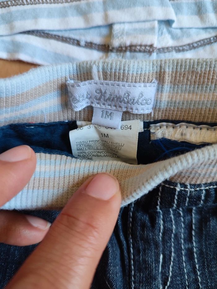 Lot tenue Jean + t-shirt manches longues Petit Kimbaloo en 1M - photo numéro 4