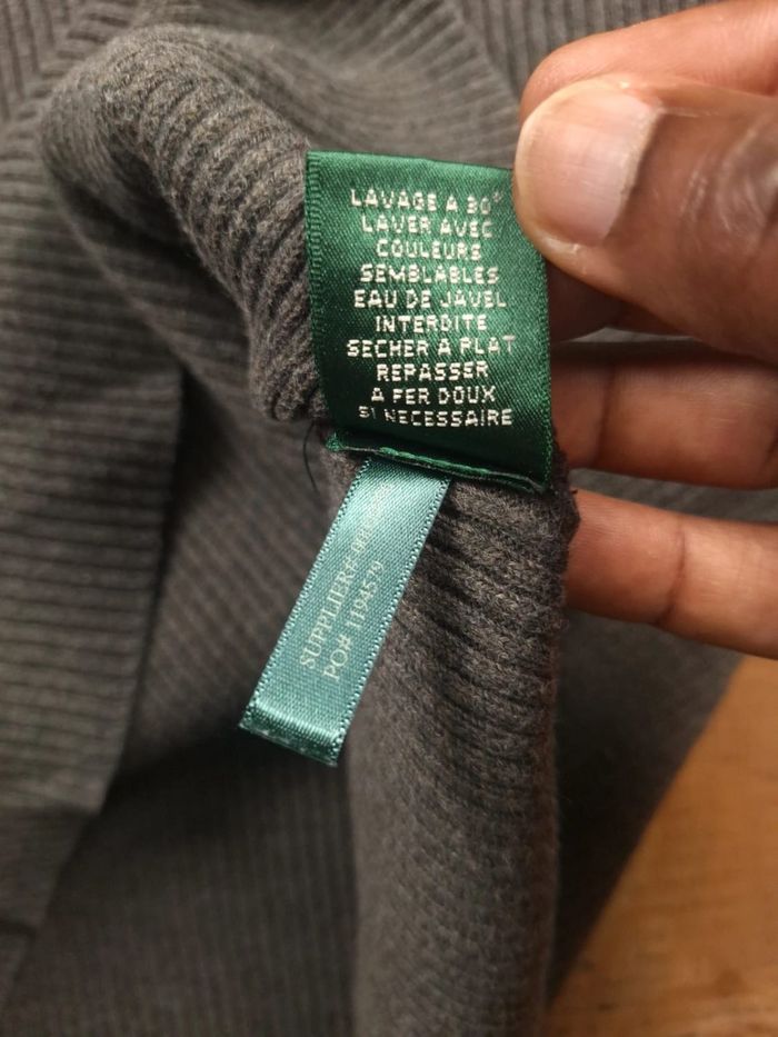 Pull ralph lauren col roulé femme vert foncé - taille L - photo numéro 6