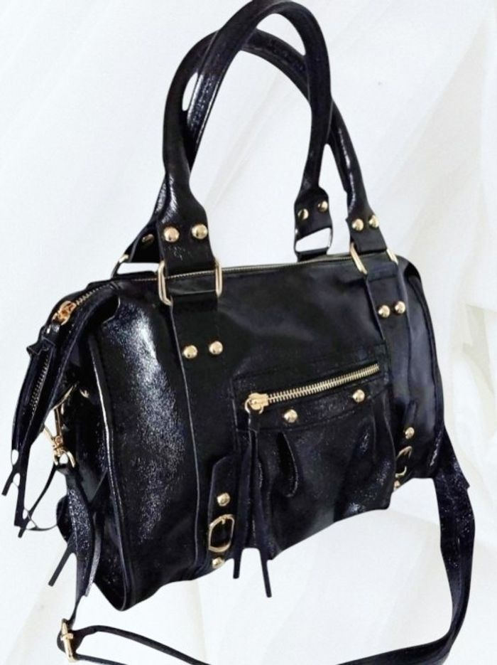 Sac bowling cuir taille standard noir irisé - photo numéro 3