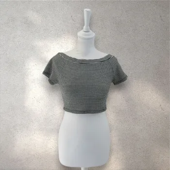 Crop-top à rayures manches courtes Zara taille S