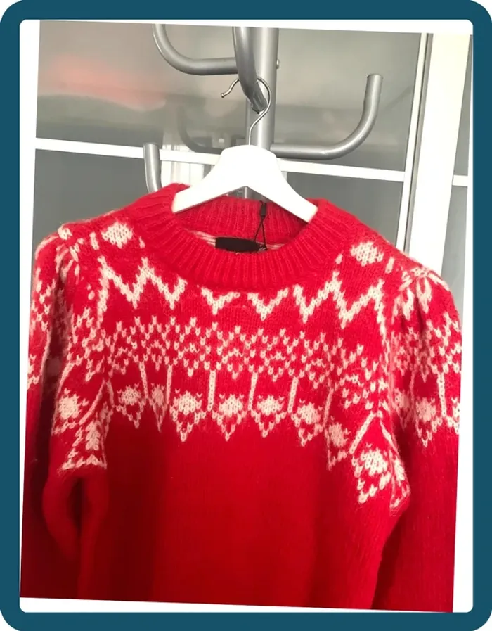 Très joli pull de Noël Rouge femme Pieces T/38 - photo numéro 2