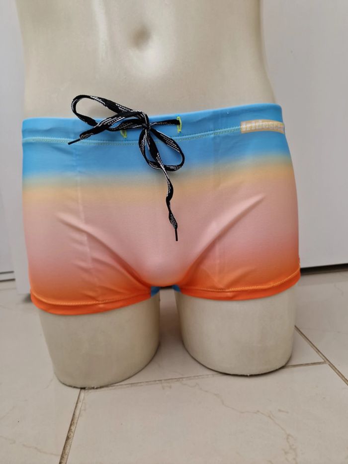 Maillot De Bain Dégradé Bleu Clair Jaune Orange Taille S - photo numéro 3
