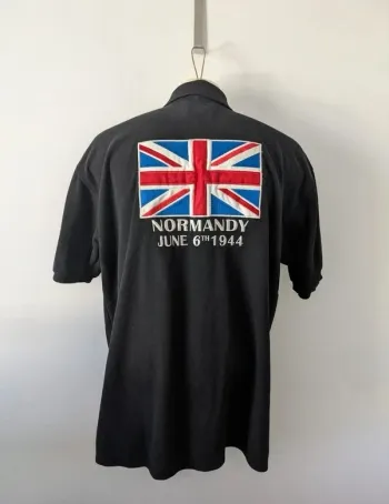 Polo militaire brodé Paratrooper - Anglais Normandie 6 Juin 1944 - taille XXL