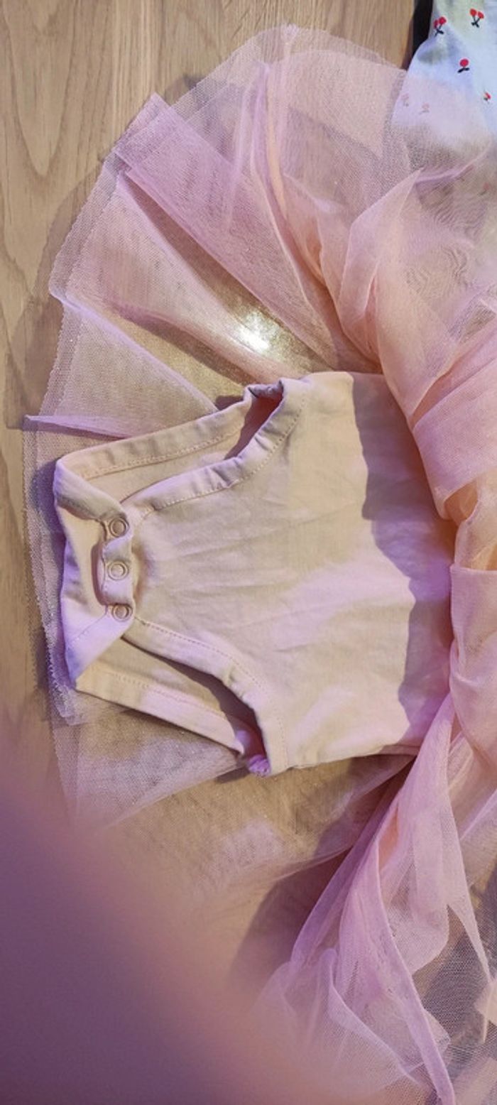 Robe rose manches longues avec body bébé fille Orchestra 6 mois 67cm - photo numéro 3