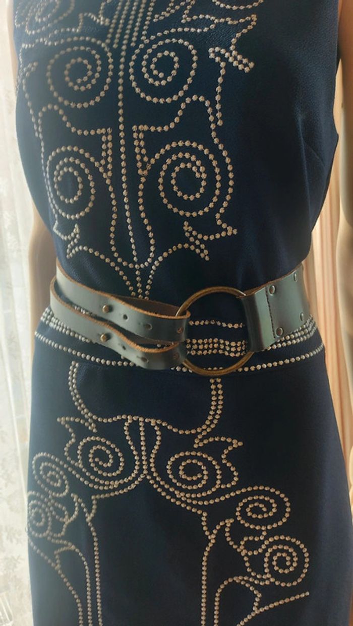 Ceinture en cuir marron 90cm - photo numéro 2
