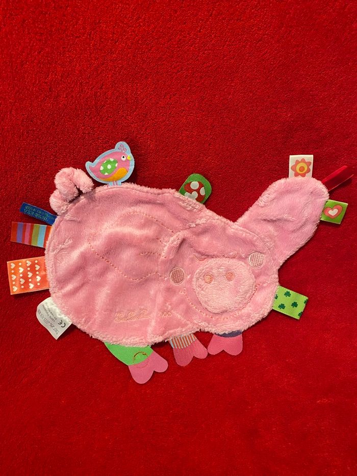 Label label doudou plat cochon activité éveil étiquettes singe queue TTBE - photo numéro 5