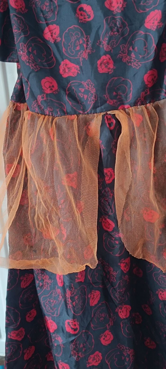 Robe+Chapeau Cosplay Halloween Citrouille Fille 4/6Ans - photo numéro 5
