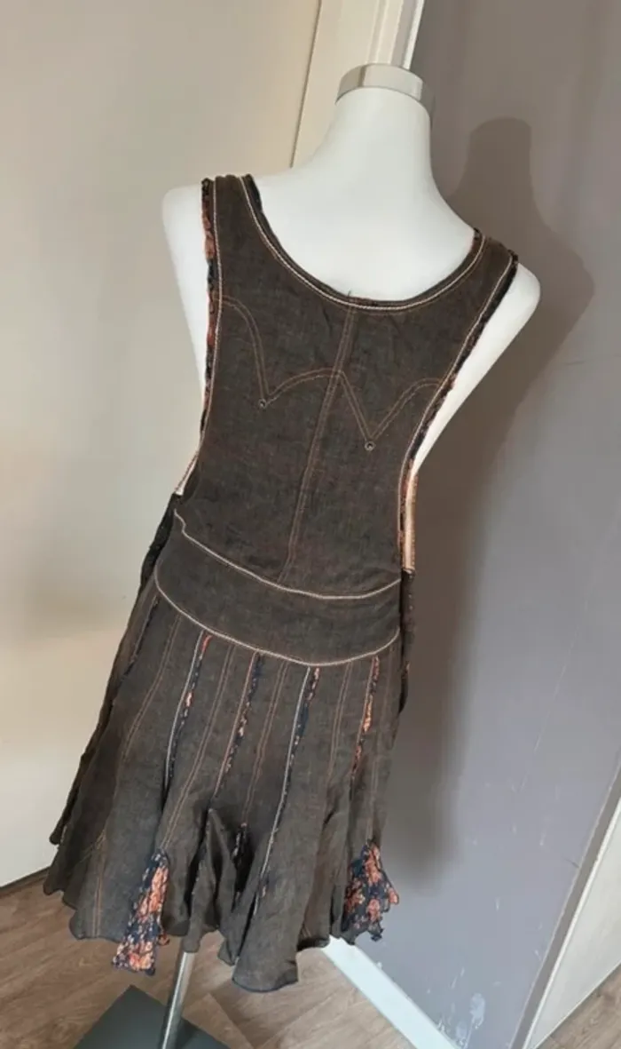 Tricot chic, robe salopette été en soie et lin femme, taille Française 38 - photo numéro 7