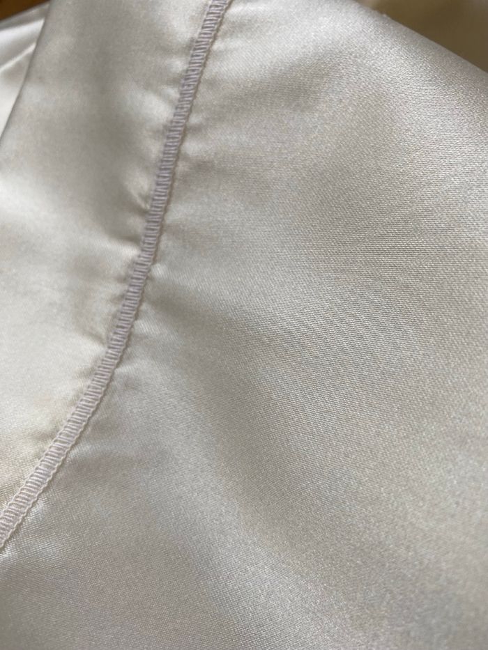 Housse traversin pour lit 2 personnes crème satiné - photo numéro 5