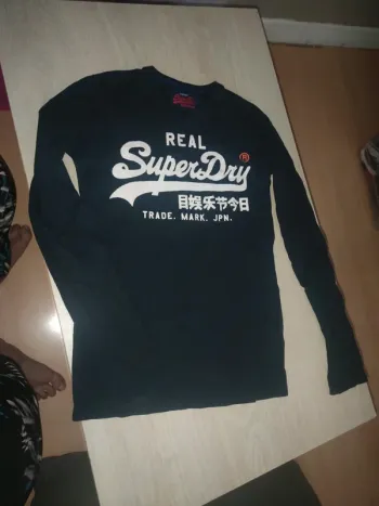 T-shirt manches longues bleu marine Superdry 14 ans