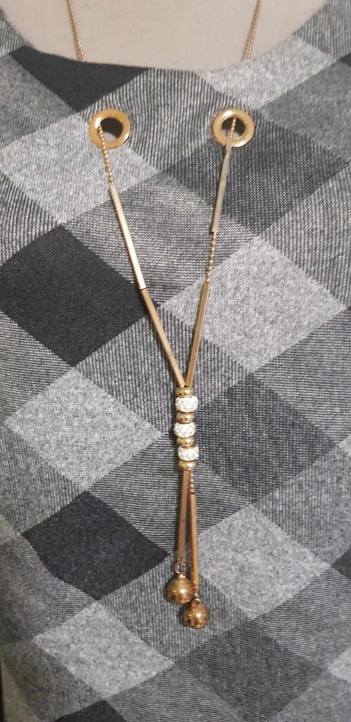 Robe à carreaux douce avec collier - photo numéro 4