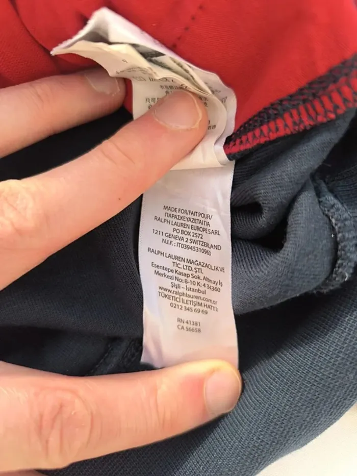 Sweat 1/4 zippé bleu marine logo blanc grosse tâche devant taille M Ralph Lauren homme - photo numéro 10
