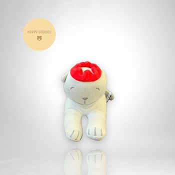 Doudou Peluche Chat gris rouge Petit bateau A331