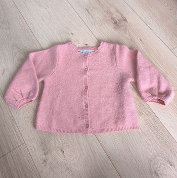 Gilet maille tricot irisé rose fille Obaïbi - 18 mois 80cm